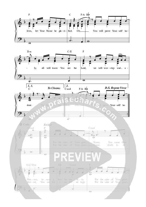 The Name Of The Lord (Live) Lead Sheet Melody (REVERE / May Angeles / Mitch Wong / Leeland)