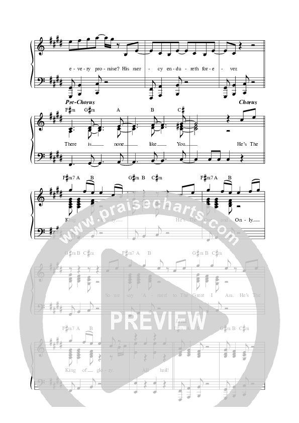 All Hail King Of Glory (Live) Lead Sheet Melody (REVERE / Carrington Gaines / Phil Thompson)