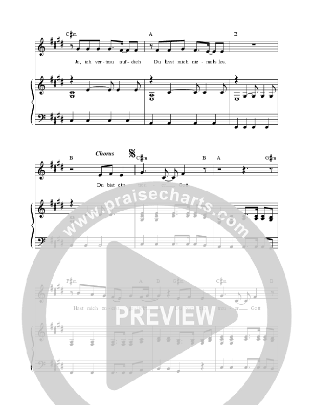 Treuer Gott (Für immer) Piano/Melody (ICF Worship / O'Bros)
