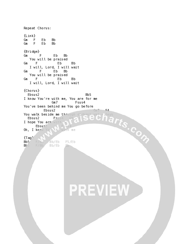 You Are With Me Chord Chart (Leslie Jordan)