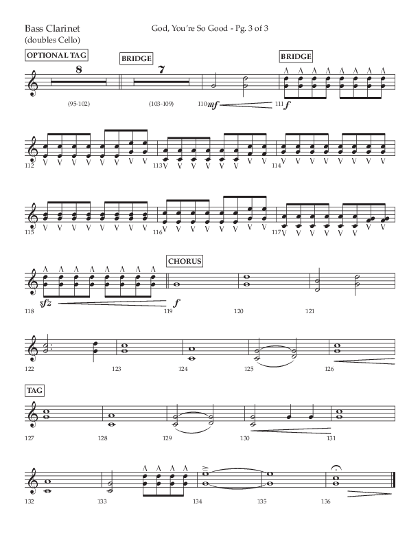 God You're So Good (Choral Anthem SATB) Bass Clarinet (Lifeway Choral / Arr. Cliff Duren)