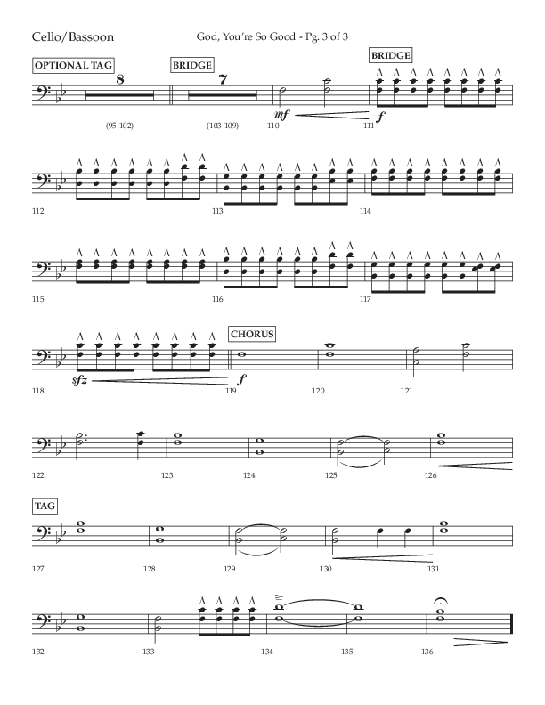 God You're So Good (Choral Anthem SATB) Cello (Lifeway Choral / Arr. Cliff Duren)