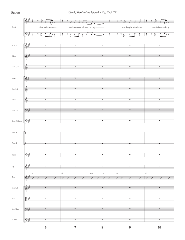 God You're So Good (Choral Anthem SATB) Orchestration (Lifeway Choral / Arr. Cliff Duren)