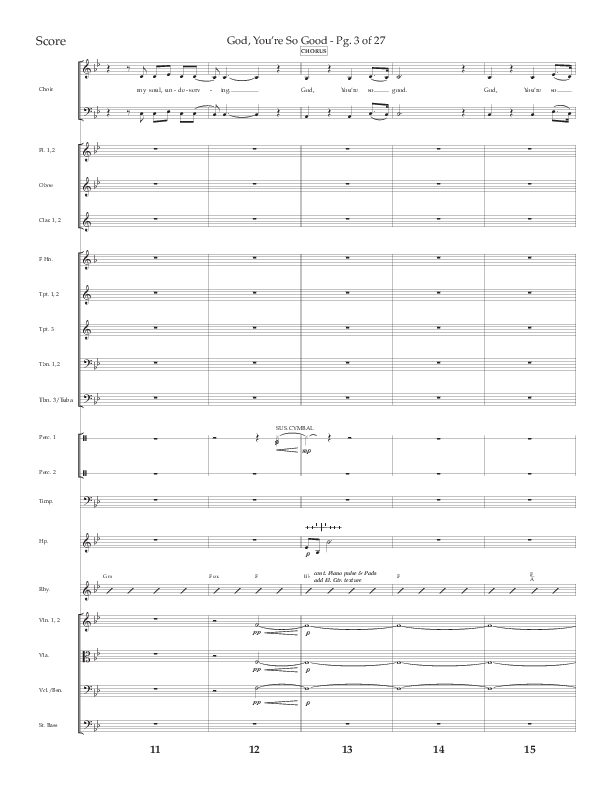 God You're So Good (Choral Anthem SATB) Orchestration (Lifeway Choral / Arr. Cliff Duren)