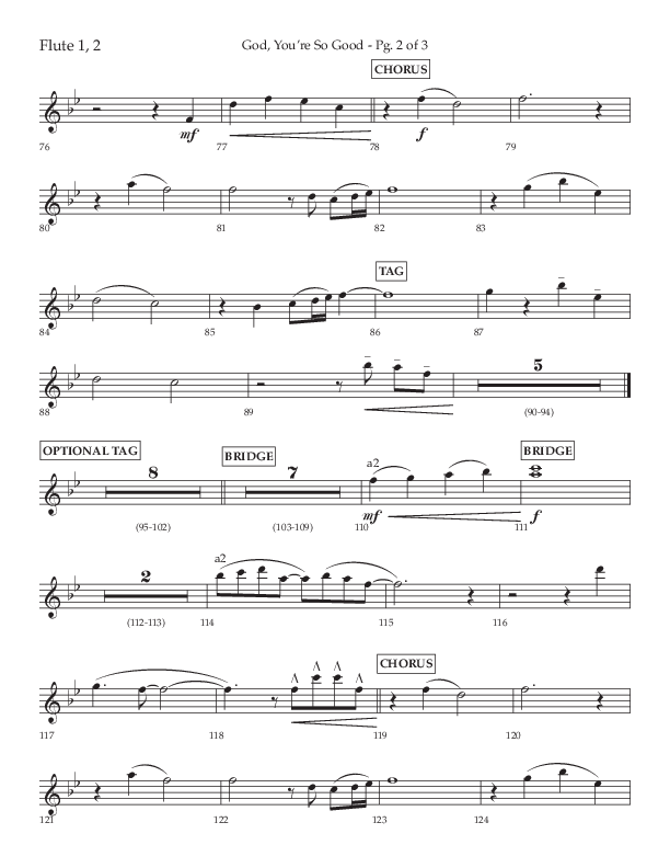 God You're So Good (Choral Anthem SATB) Flute 1/2 (Lifeway Choral / Arr. Cliff Duren)