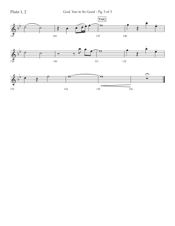 God You're So Good (Choral Anthem SATB) Flute 1/2 (Lifeway Choral / Arr. Cliff Duren)