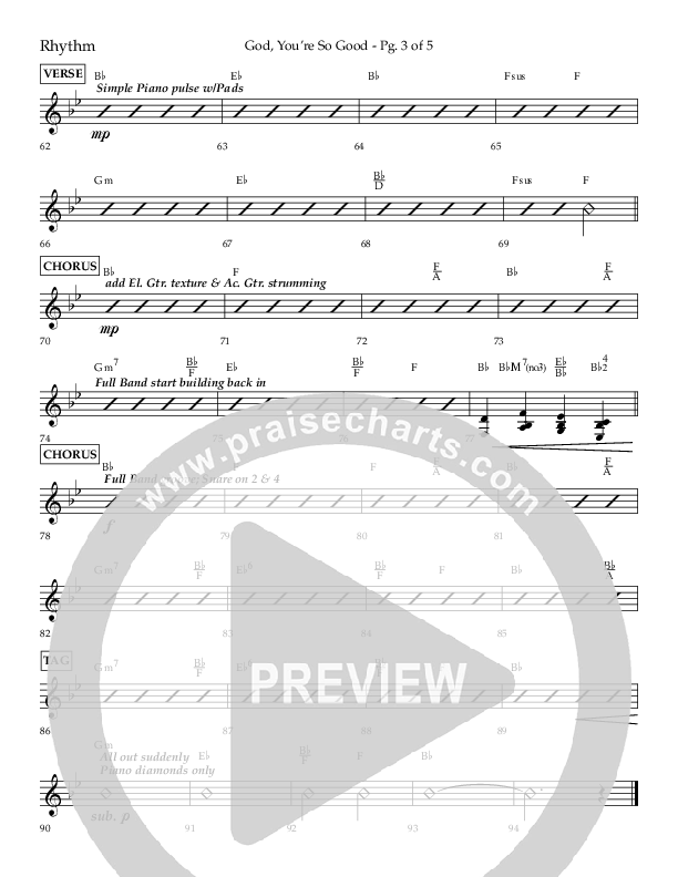 God You're So Good (Choral Anthem SATB) Lead Melody & Rhythm (Lifeway Choral / Arr. Cliff Duren)