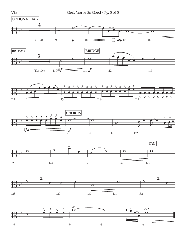 God You're So Good (Choral Anthem SATB) Viola (Lifeway Choral / Arr. Cliff Duren)