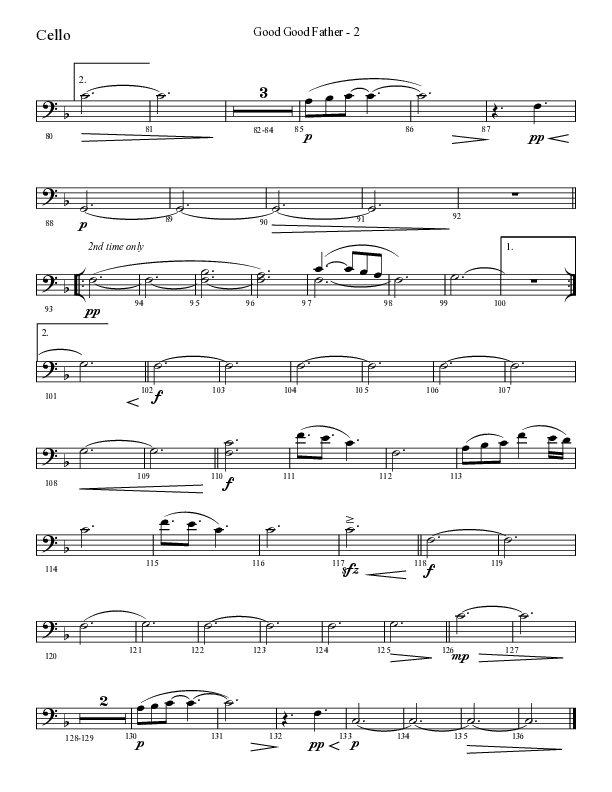 Good Good Father (Choral Anthem SATB) Cello (Lifeway Choral / Arr. Cliff Duren)