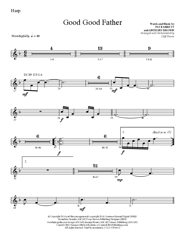 Good Good Father (Choral Anthem SATB) Harp (Lifeway Choral / Arr. Cliff Duren)