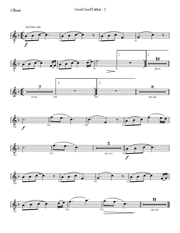 Good Good Father (Choral Anthem SATB) Oboe (Lifeway Choral / Arr. Cliff Duren)