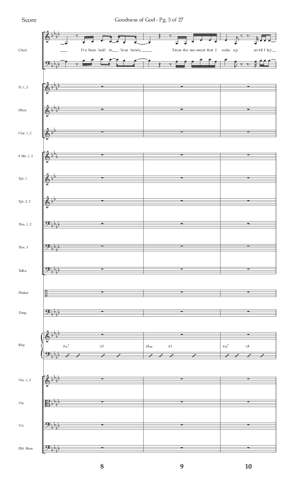 Goodness Of God (Choral Anthem SATB) Orchestration (Lifeway Choral / Arr. Nick Robertson)