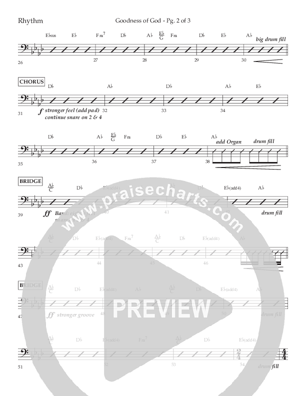 Goodness Of God (Choral Anthem SATB) Lead Melody & Rhythm (Lifeway Choral / Arr. Nick Robertson)