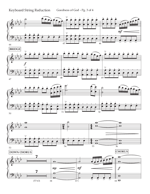 Goodness Of God (Choral Anthem SATB) String Reduction (Lifeway Choral / Arr. Nick Robertson)