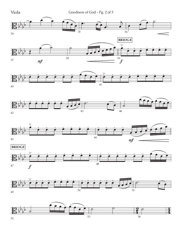 Goodness Of God (Choral Anthem SATB) Viola (Lifeway Choral / Arr. Nick Robertson)