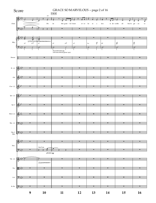 Grace So Marvelous (Choral Anthem SATB) Orchestration (Lifeway Choral / Arr. Phil Nitz)