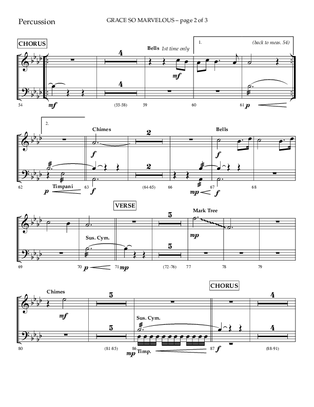 Grace So Marvelous (Choral Anthem SATB) Percussion (Lifeway Choral / Arr. Phil Nitz)