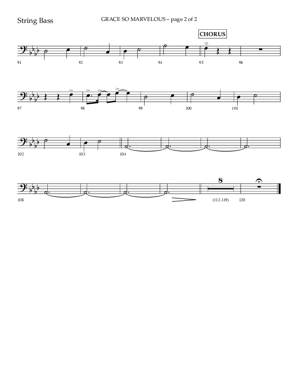 Grace So Marvelous (Choral Anthem SATB) String Bass (Lifeway Choral / Arr. Phil Nitz)