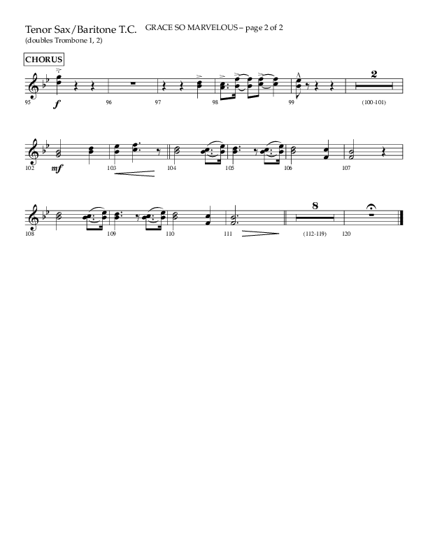 Grace So Marvelous (Choral Anthem SATB) Tenor Sax/Baritone T.C. (Lifeway Choral / Arr. Phil Nitz)