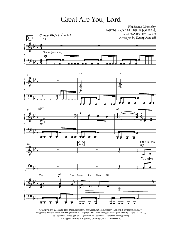 Great Are You Lord (Choral Anthem SATB) Anthem (SATB/Piano) (Lifeway Choral / Arr. Danny Mitchell)