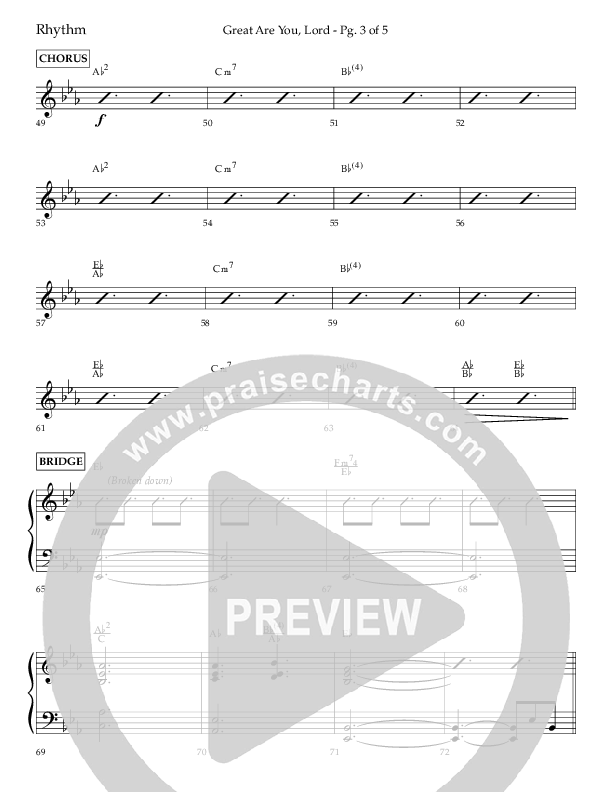 Great Are You Lord (Choral Anthem SATB) Lead Melody & Rhythm (Lifeway Choral / Arr. Danny Mitchell)