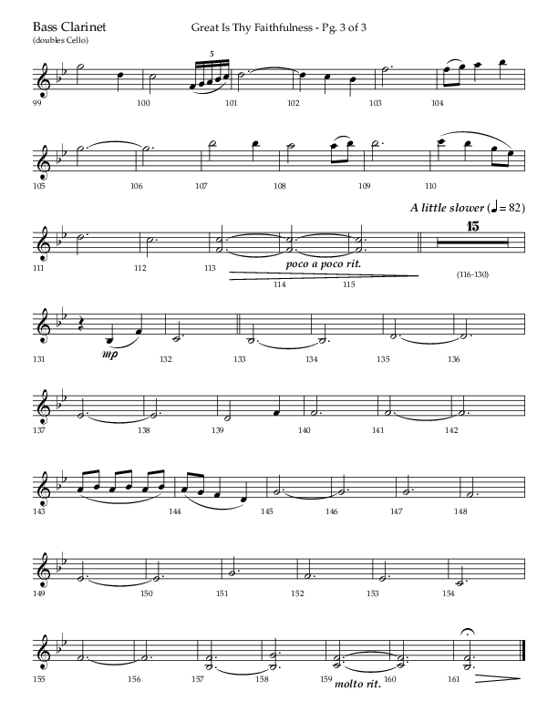 Great Is Thy Faithfulness (Beginning To End) (Choral Anthem SATB) Bass Clarinet (Lifeway Choral / Orch. Danny Zaloudik / Arr. Craig Adams / Arr. Ken Barker / Arr. Danny Zaloudik)
