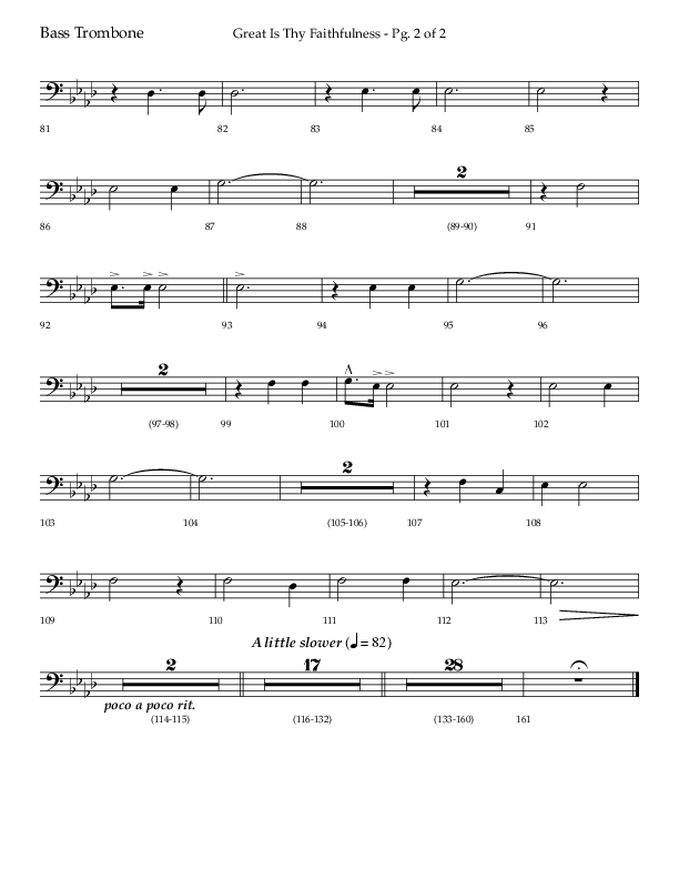 Great Is Thy Faithfulness (Beginning To End) (Choral Anthem SATB) Bass Trombone (Lifeway Choral / Orch. Danny Zaloudik / Arr. Craig Adams / Arr. Ken Barker / Arr. Danny Zaloudik)