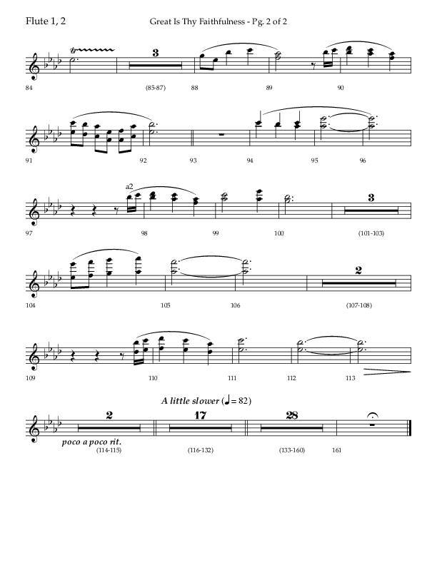 Great Is Thy Faithfulness (Beginning To End) (Choral Anthem SATB) Flute 1/2 (Lifeway Choral / Orch. Danny Zaloudik / Arr. Craig Adams / Arr. Ken Barker / Arr. Danny Zaloudik)