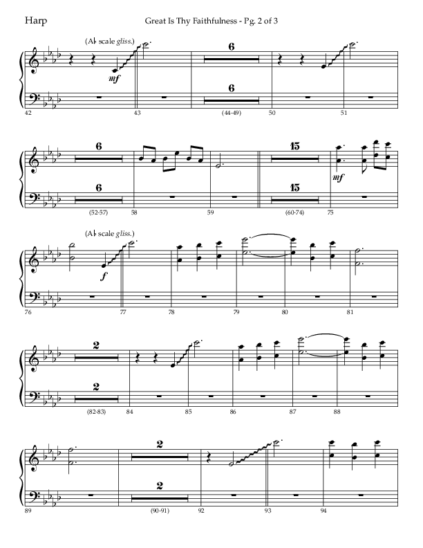 Great Is Thy Faithfulness (Beginning To End) (Choral Anthem SATB) Harp (Lifeway Choral / Orch. Danny Zaloudik / Arr. Craig Adams / Arr. Ken Barker / Arr. Danny Zaloudik)