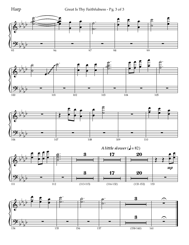 Great Is Thy Faithfulness (Beginning To End) (Choral Anthem SATB) Harp (Lifeway Choral / Orch. Danny Zaloudik / Arr. Craig Adams / Arr. Ken Barker / Arr. Danny Zaloudik)