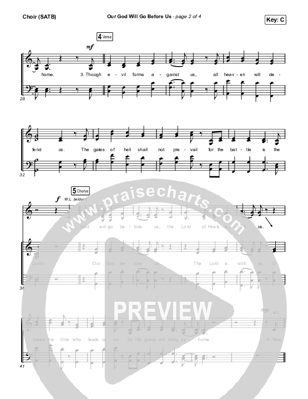 Our God Will Go Before Us Choir Sheet (SATB) (Keith & Kristyn Getty / Matt Boswell / Matt Papa)