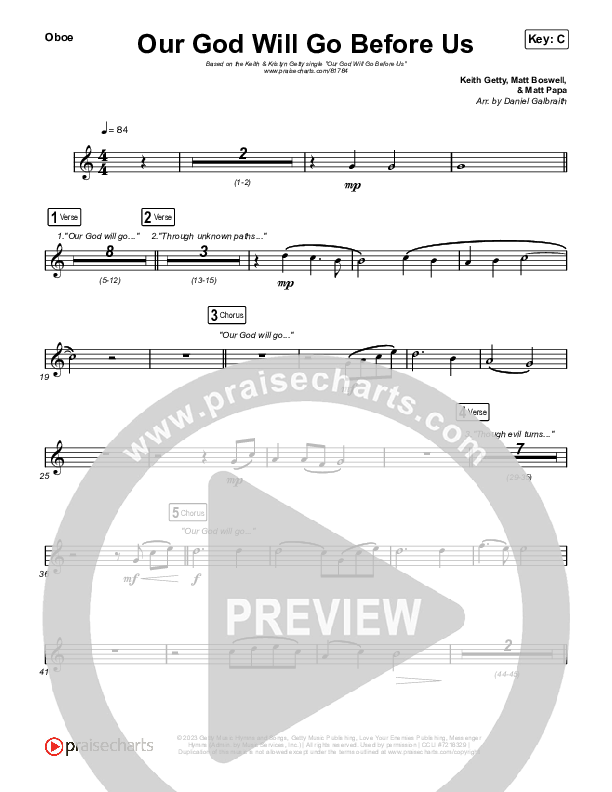 Our God Will Go Before Us Oboe (Keith & Kristyn Getty / Matt Boswell / Matt Papa)