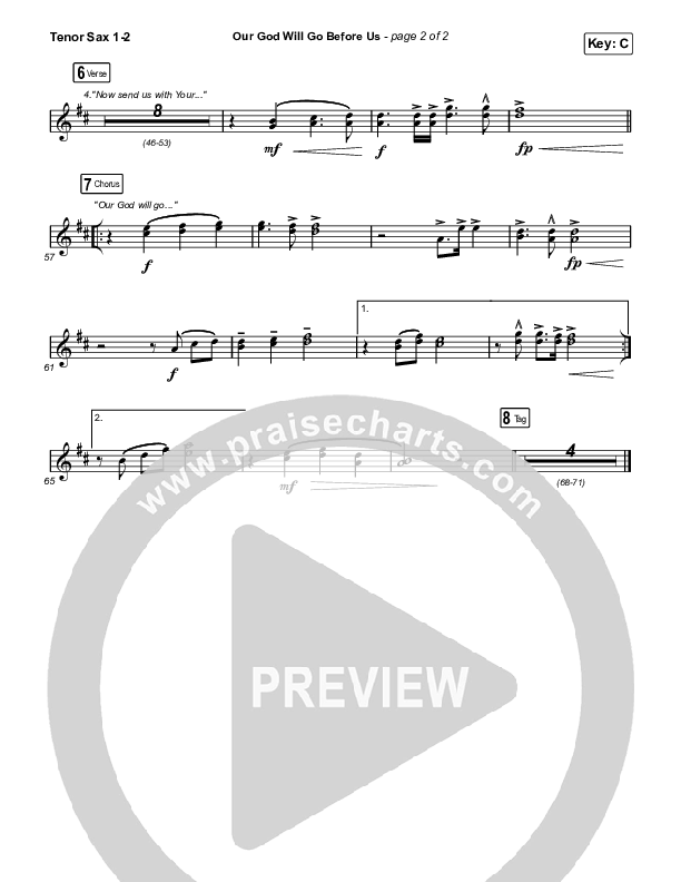 Our God Will Go Before Us Tenor Sax 1,2 (Keith & Kristyn Getty / Matt Boswell / Matt Papa)