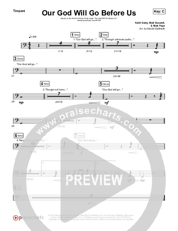 Our God Will Go Before Us Timpani (Keith & Kristyn Getty / Matt Boswell / Matt Papa)