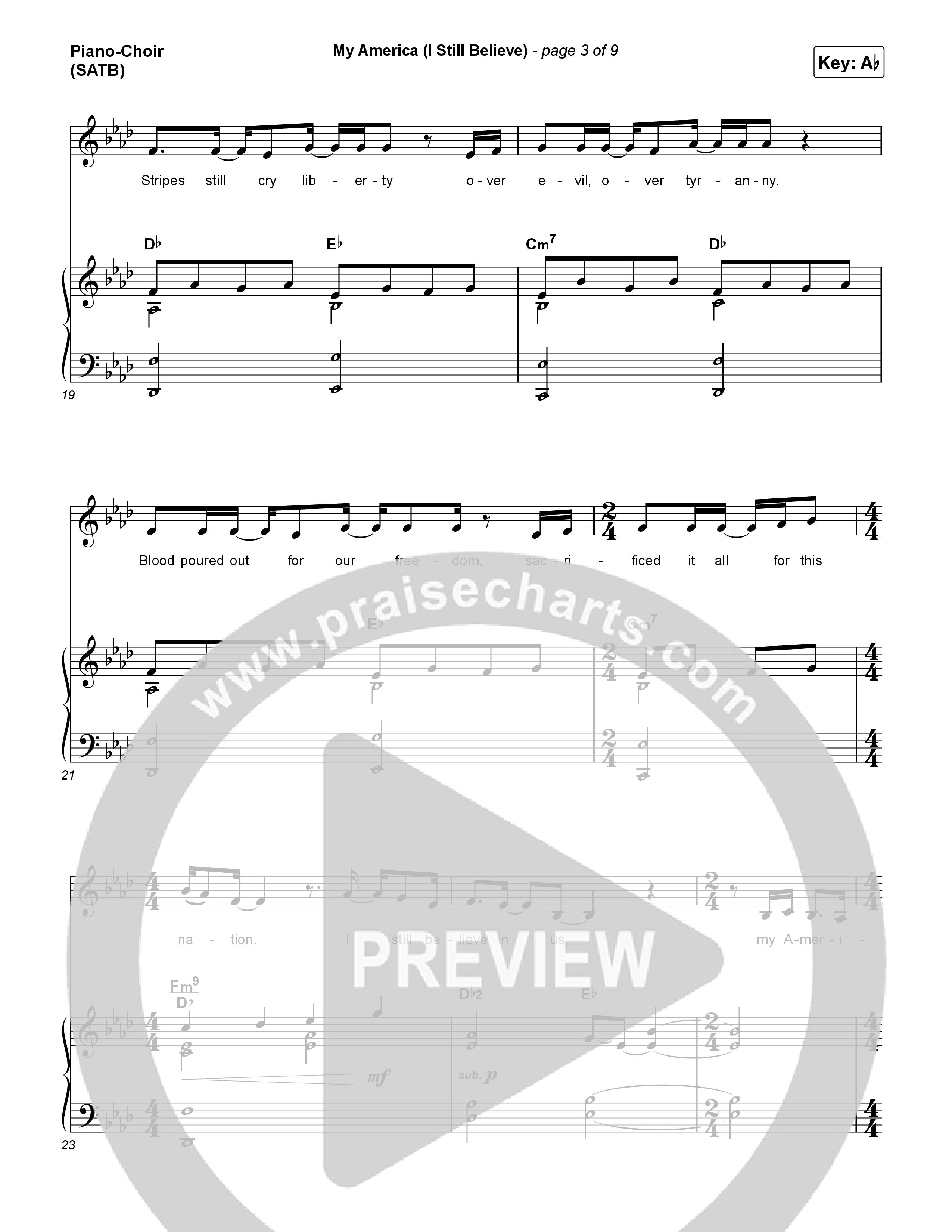 My America (I Still Believe) Piano/Vocal Pack (Danny Gokey)