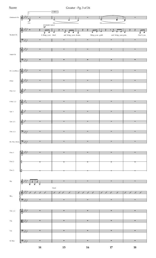 Greater (Choral Anthem SATB) Conductor's Score (Lifeway Choral / Arr. Craig Adams / Arr. Ken Barker / Orch. Danny Zaloudik)