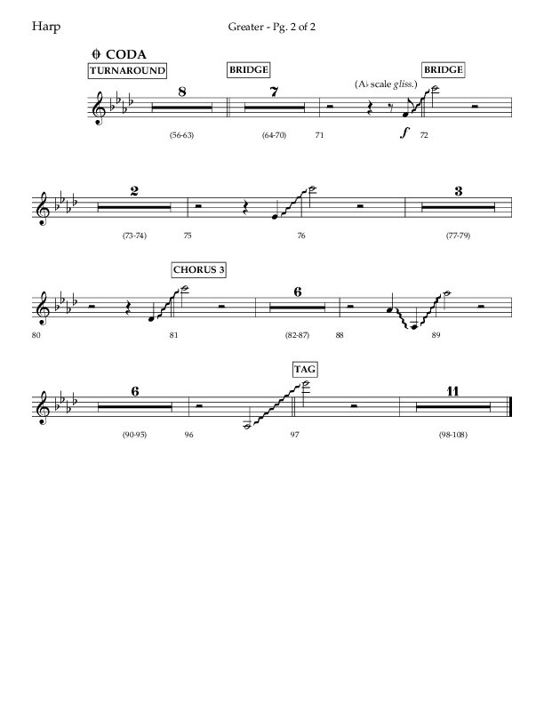Greater (Choral Anthem SATB) Harp (Lifeway Choral / Arr. Craig Adams / Arr. Ken Barker / Orch. Danny Zaloudik)