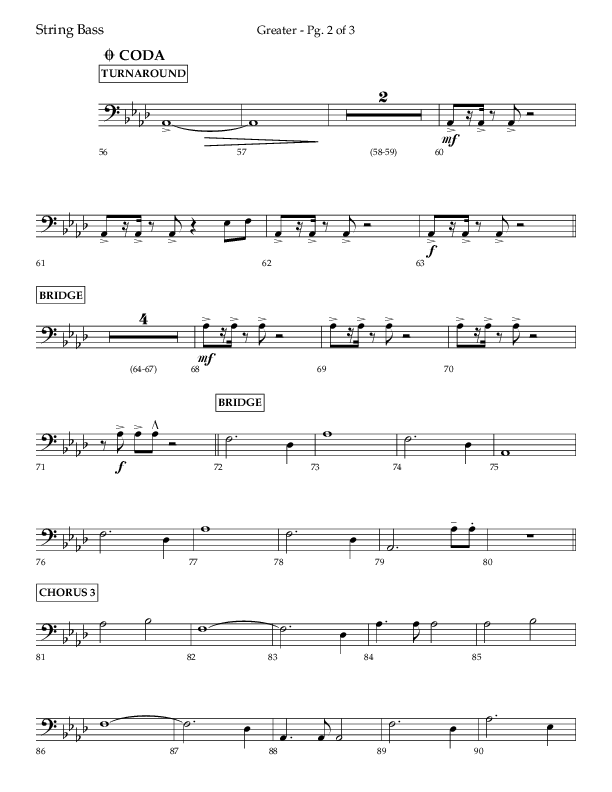 Greater (Choral Anthem SATB) String Bass (Lifeway Choral / Arr. Craig Adams / Arr. Ken Barker / Orch. Danny Zaloudik)