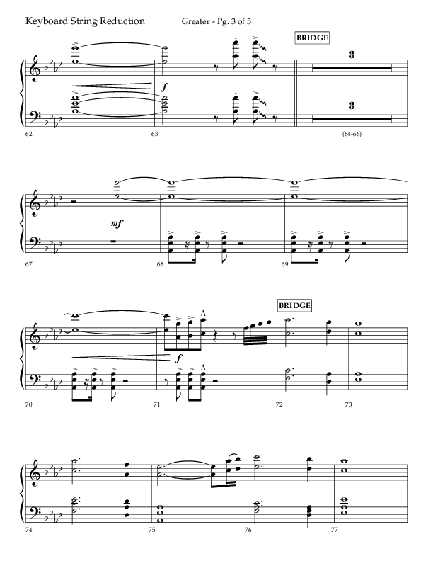 Greater (Choral Anthem SATB) String Reduction (Lifeway Choral / Arr. Craig Adams / Arr. Ken Barker / Orch. Danny Zaloudik)