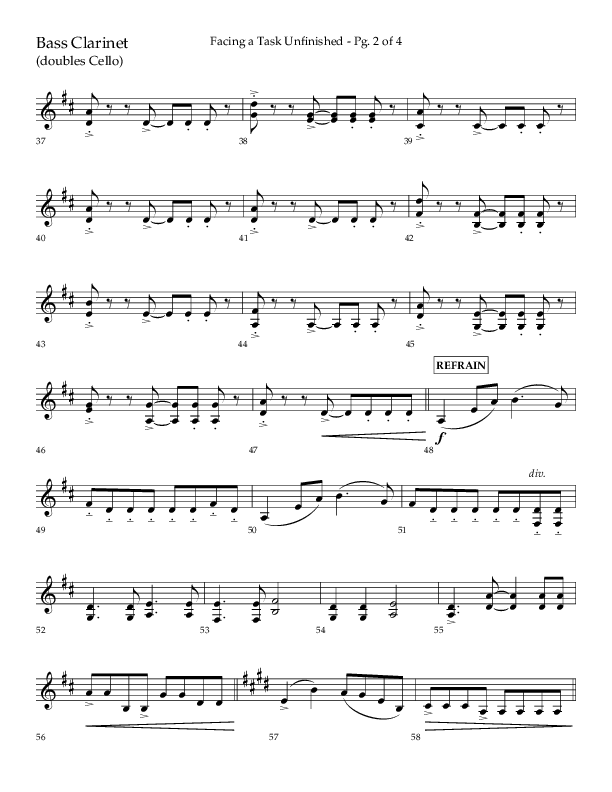 Facing A Task Unfinished (Choral Anthem SATB) Bass Clarinet (Lifeway Choral / Arr. David Hamilton)