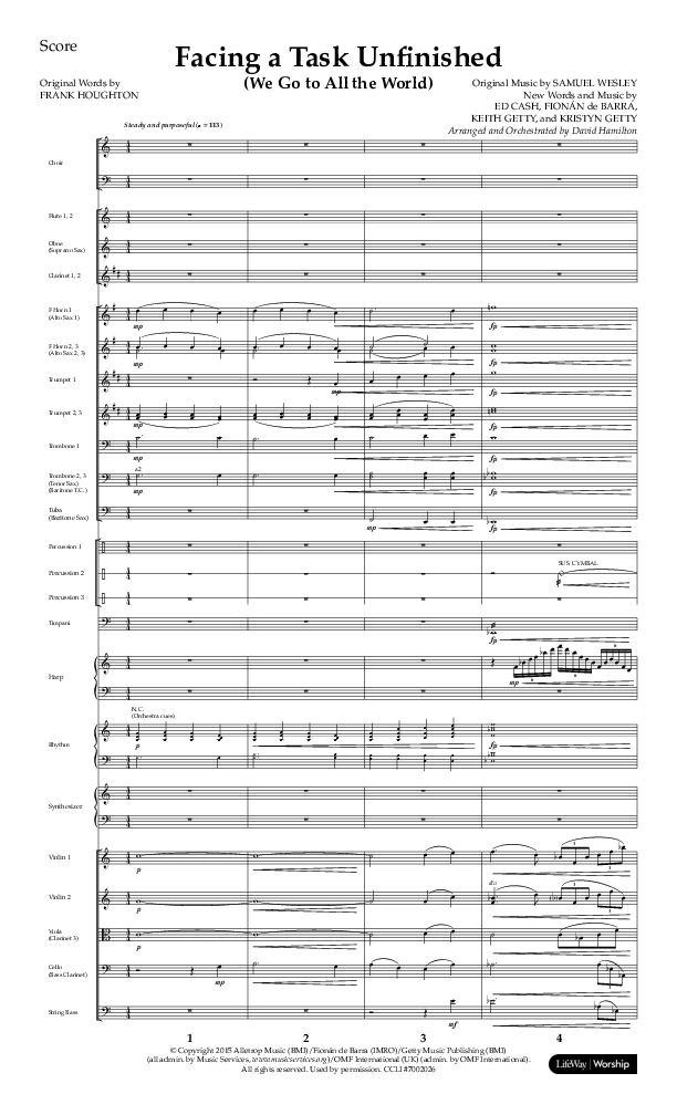 Facing A Task Unfinished (Choral Anthem SATB) Orchestration (Lifeway Choral / Arr. David Hamilton)