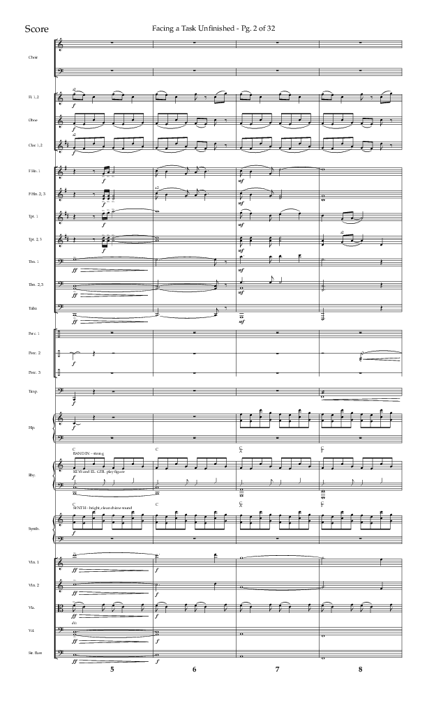 Facing A Task Unfinished (Choral Anthem SATB) Orchestration (Lifeway Choral / Arr. David Hamilton)