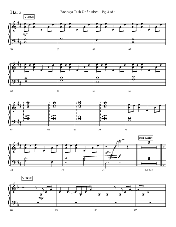 Facing A Task Unfinished (Choral Anthem SATB) Harp (Lifeway Choral / Arr. David Hamilton)