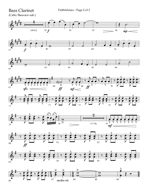 Faithfulness (Choral Anthem SATB) Bass Clarinet (Lifeway Choral / Arr. Cliff Duren)