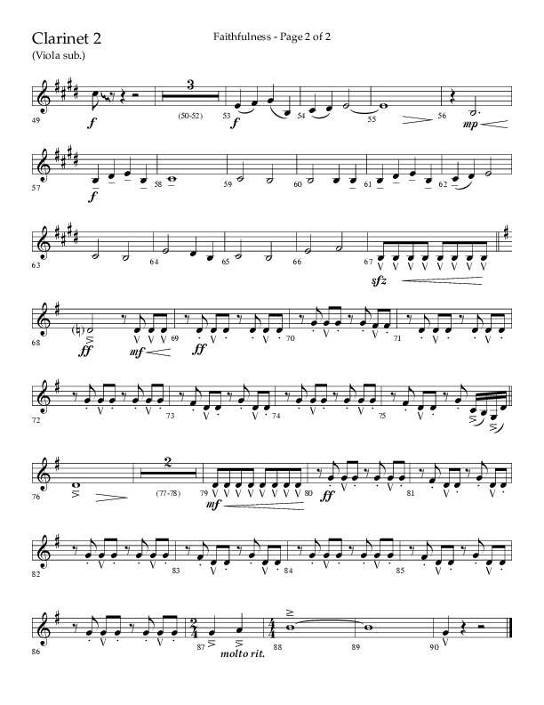 Faithfulness (Choral Anthem SATB) Clarinet (Lifeway Choral / Arr. Cliff Duren)