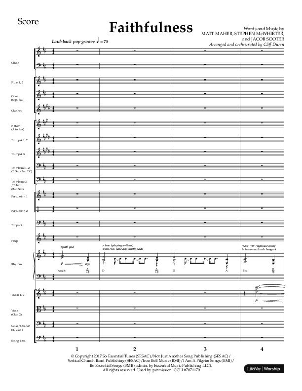 Faithfulness (Choral Anthem SATB) Orchestration (Lifeway Choral / Arr. Cliff Duren)