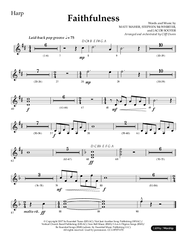 Faithfulness (Choral Anthem SATB) Harp (Lifeway Choral / Arr. Cliff Duren)