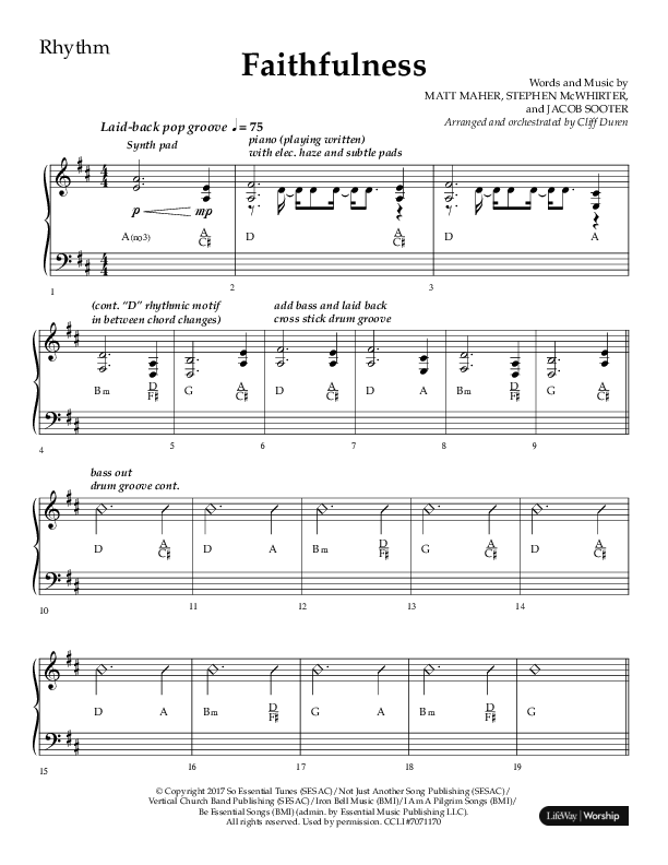 Faithfulness (Choral Anthem SATB) Lead Melody & Rhythm (Lifeway Choral / Arr. Cliff Duren)