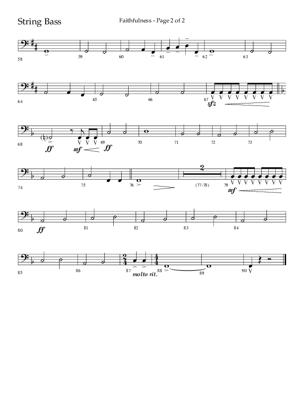 Faithfulness (Choral Anthem SATB) String Bass (Lifeway Choral / Arr. Cliff Duren)