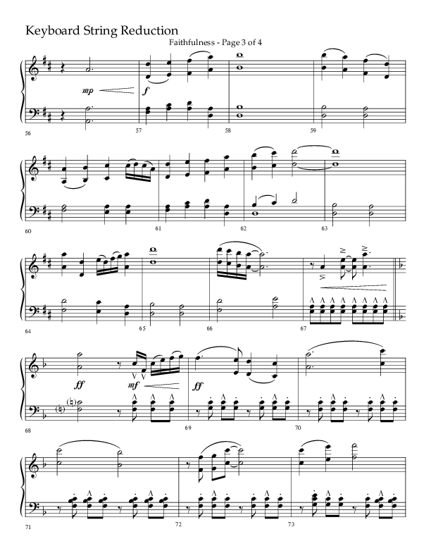 Faithfulness (Choral Anthem SATB) String Reduction (Lifeway Choral / Arr. Cliff Duren)